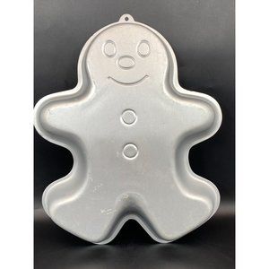 Vintage 3D Wilton Aluminum Cake Pan 1985 Gingerbread Man 15" x 12"
